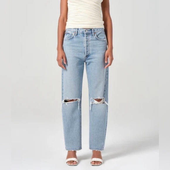 Agolde 90'S MID RISE STRAIGHT IN ALTER blue size 25 EUC - Picture 1 of 10